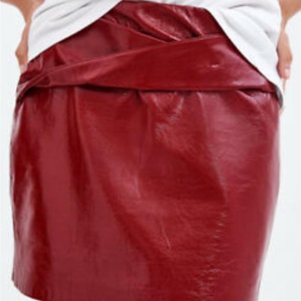 Red Patent Mini Skirt